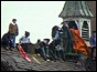 Prisoners on Strangeways Prison roof
