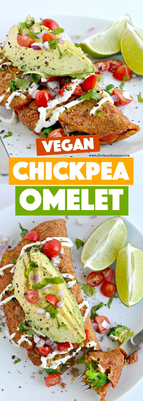 Breakfast just got EASY and tasty with this simple to make vegan Chickpea Omelet for 2. 