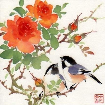 Цветы и птицы китайская живопись 24 (428x428, 151Kb)