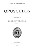 Capa do Volume II dos Opsculos de Leite de Vasconcelos