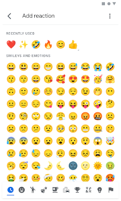 Imagen de la selección de emojis en un teléfono Android que muestra los emojis disponibles