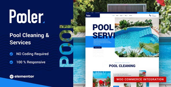 Pooler - Swimming Pool Cleaning Services Elementor Pro Template Kit