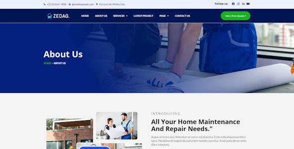 Zedag - Plumber & Handyman Services Elementor Pro Template Kit