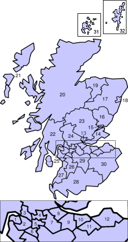 Cairt o the cooncil areas o Scotland