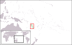 Расположение Новых Гебридских островов (ныне Вануату) на карте Австралии и Океании