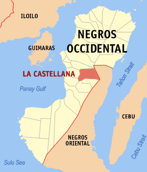 Mapa sa Negros Occidental nga nagapakita kon asa nahimutang ang La Castellana