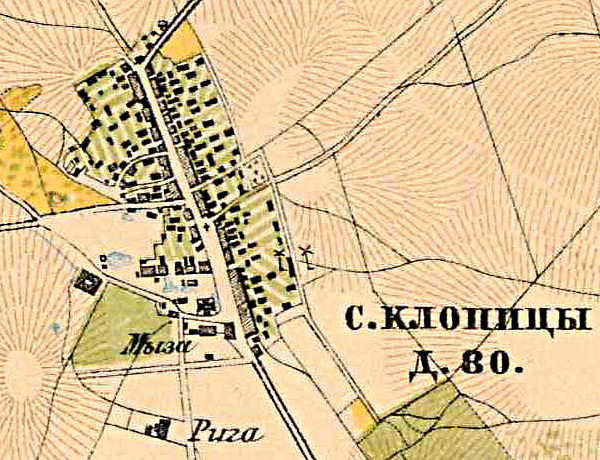 План села Клопицы. 1885 год