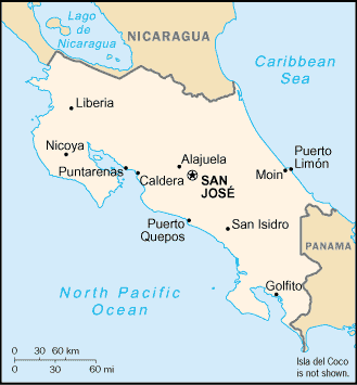 Мапа Коста-Рыкі