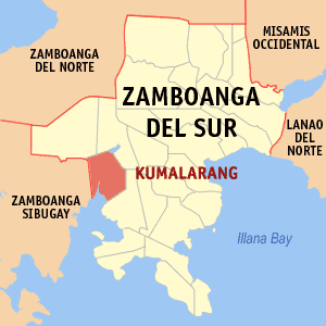 Mapa sa Zamboanga del Sur nga nagpakita kon asa nahimutang ang Kumalarang