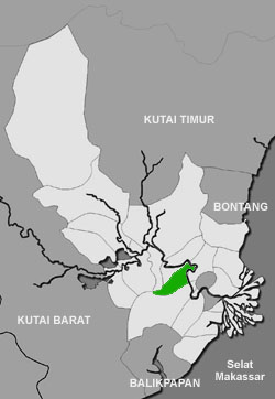 Peta lokasi kecamatan Tenggarong