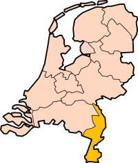 Poloha provincie Limbursko (holandská provincia) v Holandsku (klikacia mapa)