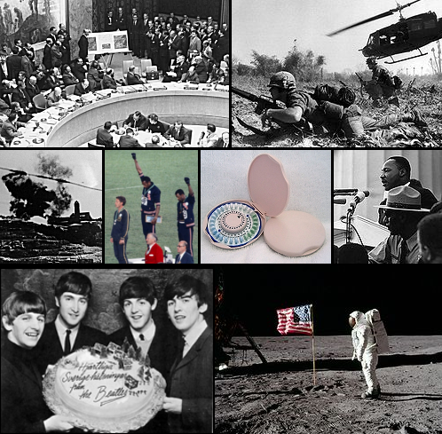 Wichtige Ereignisse der 1960er in einer Bildmontage