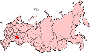 Tatarstan på kartet over Russland