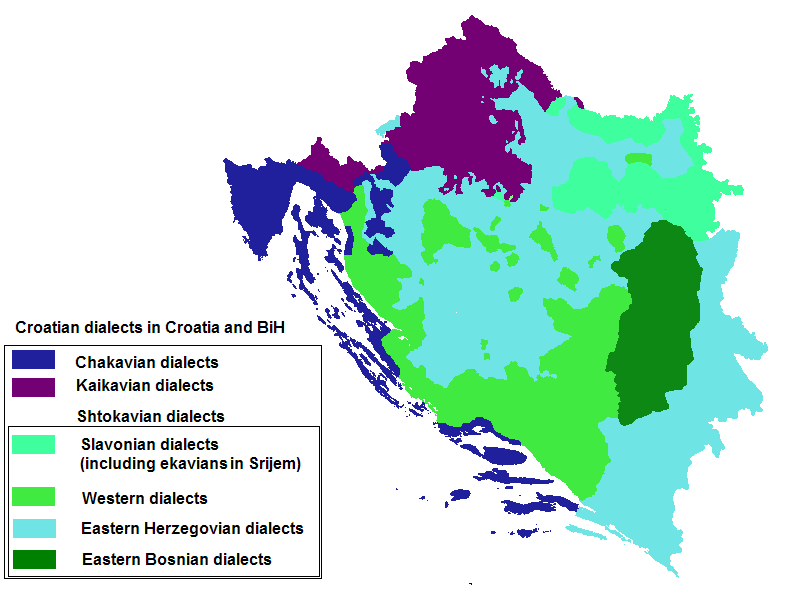 Dialectes croats a Croàcia i Bòsnia-Herzegovina