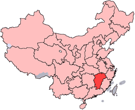 Jiangxi ditandai di peta ini