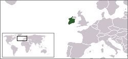 Geografisk plassering av Irland