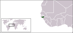 Geografisk plassering av Guinea-Bissau