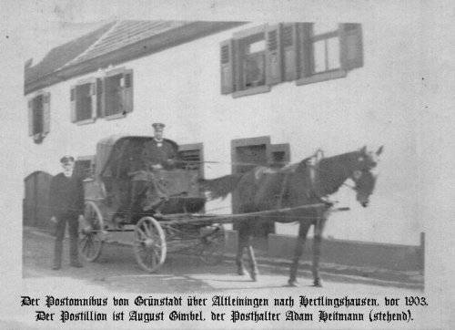 Postkutsche in Hertlingshausen, 1903