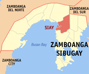 Mapa sa Zamboanga Sibugay nga nagapakita kon asa nahimutangan ang Siay
