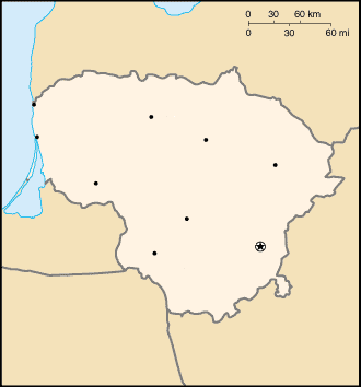 Litvánia elhelyezkedése