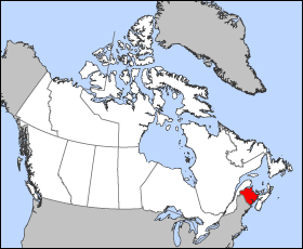 Kartenn Kanada gant Brunswick-Nevez lakaet war-wel