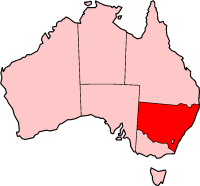 Штат Новий Південний Уельс на мапі Австралії