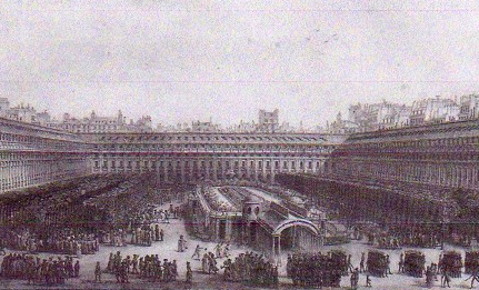 View of the Palais Royal garden looking north in 1788 with the Cirque du Palais-Royal in the center