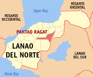 Mapa sa Lanao del Norte nga nagpakita sa nahimutangan sa Pantao Ragat.