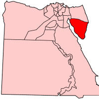 استان سینای جنوبی در نقشه مصر