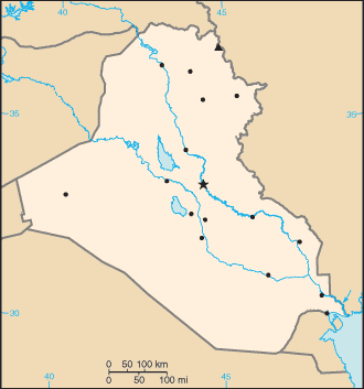 Irak elhelyezkedése