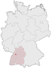 Pforzheims läge i Tyskland.