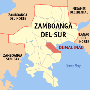 Mapa sa Zamboanga del Sur nga nagpakita kon asa nahimutang ang Dumalinao