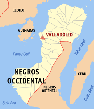 Mapa sa Negros Occidental nga nagapakita kon asa nahimutang ang Valladolid