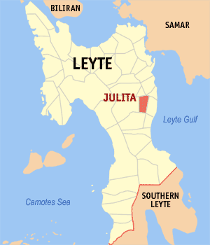 Mapa sa Leyte nga nagpakita kon asa nahimutang ang Julita