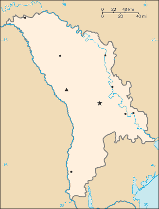 Moldova elhelyezkedése