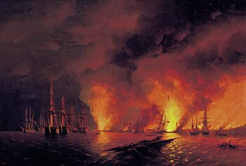 Seeschlacht bei Sinope, Gemälde von Ivan Ajvazovskij