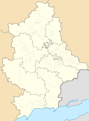 Українськ. Карта розташування: Донецька область