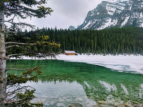 This photo taken towards may end clearly shows the snow has just started melting announcing the arrival of summer and hiking season for Albertans.. Photograph: Apurva Agarkar