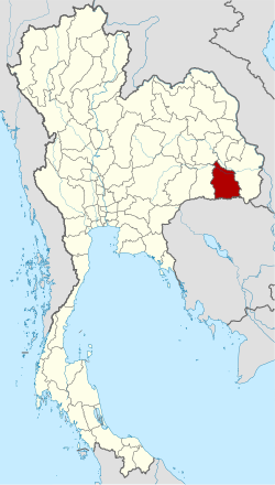 แผนที่ประเทศไทย จังหวัดศรีสะเกษเน้นสีแดง