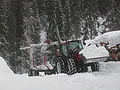 Tractors in snow