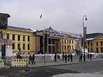 Universitetsplassen ble brukt som arena for medaljeoverrekkinga under Ski-VM 2011.