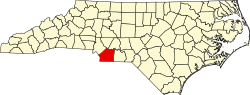 map of North Carolina highlighting Union County