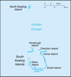 موقعیت وست آیلند (جزایر کوکوس)
