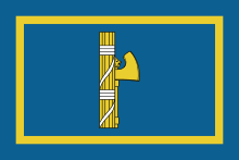 Mussolini's personal standard a gold fasces on blue flag