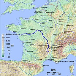 Karta med Loire markerat