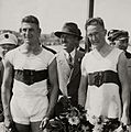 Kurt Moeschter links, tijdens de Olympische Spelen in 1928 geboren op 28 maart 1903