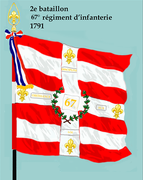 Drapeau du 2e bataillon du 67e régiment d'infanterie de ligne de 1791 à 1793