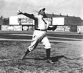 Cy Young pitching in 1908