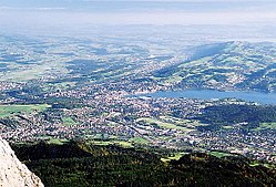 Luzern látképe a Pilatusról