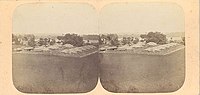 Pohled na Yokohamu, 1859, stereofotografie, stříbrná albuminová fotografie